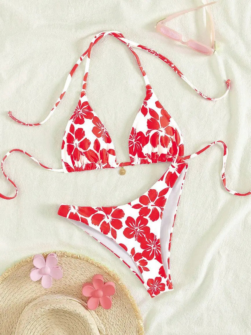 Hibiscus Floral Triangle Bikini